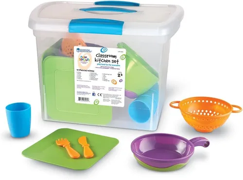 Vista 7 de Learning Resources New Sprouts - Juego de comida para el aula (100 piezas) y juego de cocina (45 piezas)