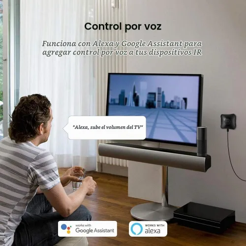 Vista 4 de BroadLink RM4 Pro IR RF - Hub de control remoto con cable de sensor, controlador inteligente WiFi para automatización del hogar, TV, ventilador