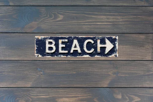 Vista 6 de Letrero de metal retro de estaño vintage para placa de playa y playa, 4 x 16 pulgadas