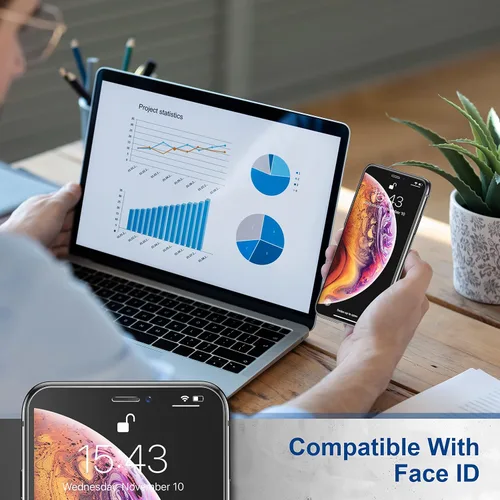 Vista 5 de ImpactStrong Protector de pantalla de vidrio templado inastillable para iPhone 11 Pro/iPhone XS/iPhone X, marco de fácil instalación, sin burbujas