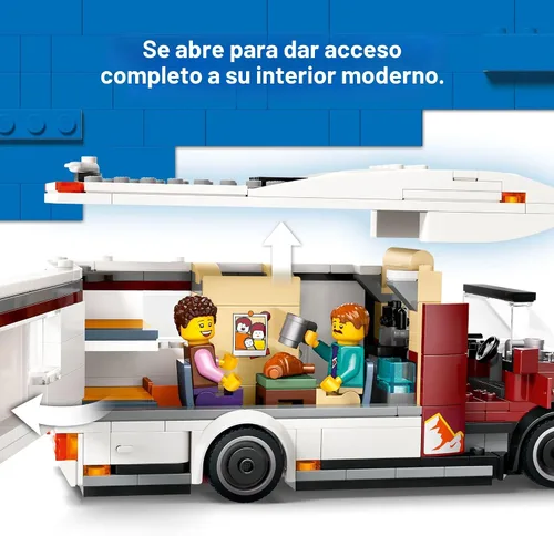 Vista 5 de LEGO City - Furgoneta de Vacaciones de Aventura Festiva 60454 - Juego de juguetes de construcción para niños, niños y niñas a partir de 6 años