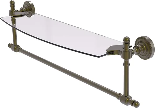 Vista 10 de Allied Brass RD-33TB/18-BBR Retro Dot Collection - Estante de cristal integrado para toallero, 18 pulgadas, bronce cepillado