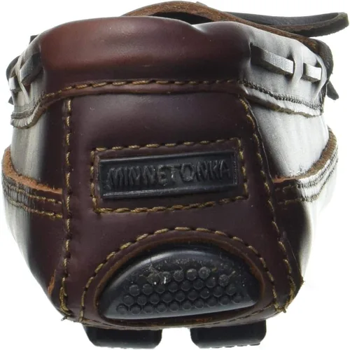 Vista 3 de Minnetonka Mocasines de piel vacuna de doble parte inferior para hombre Castaño Lariat