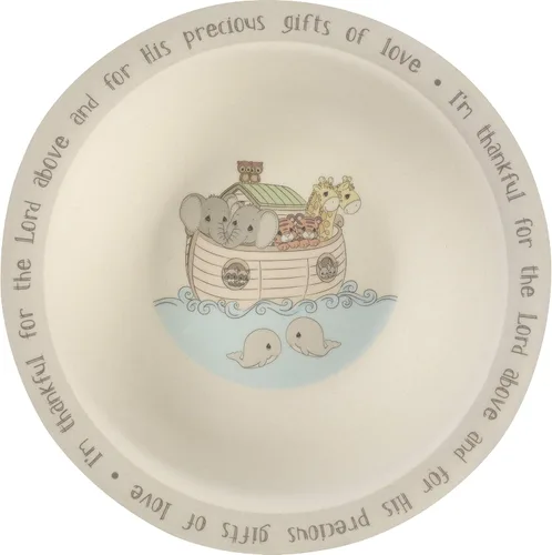 Vista 3 de Precious Moments Noah's Ark 182433 - Juego de 5 vajilla y alimentación de bambú para niños pequeños