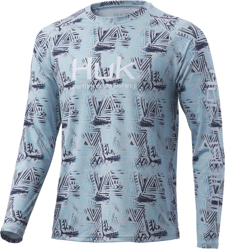 Vista 16 de Huk Pursuit Vented LS para hombre Refracción Fish Fade - San Sal/Wahoo