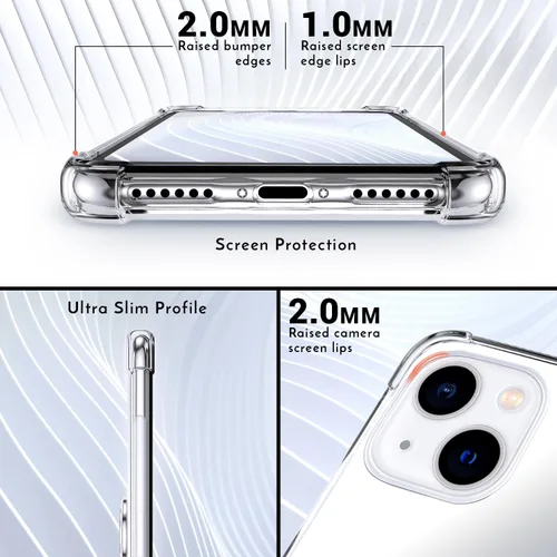 Vista 3 de Silverback Funda transparente diseñada para iPhone 13 con soporte de anillo, protección que absorbe los golpes, a prueba de golpes, para Apple