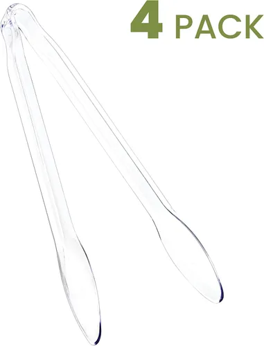 Vista 5 de Plasticpro Pinzas desechables de plástico para servir de 12 pulgadas, duraderas, resistentes, utensilios de servicio premium, transparentes, paquete