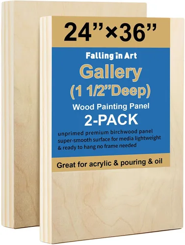 Vista 13 de Falling in Art Paquete de 2 paneles de lienzo de madera de abedul sin