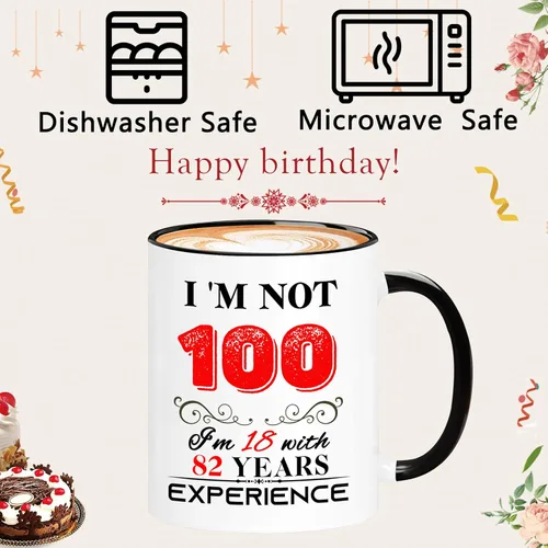 Vista 3 de Taza de 100 cumpleaños 1926 para mujeres y hombres, regalos de cumpleaños de 100 años para mamá, papá, abuela, abuelo, esposa, marido, tío, tía