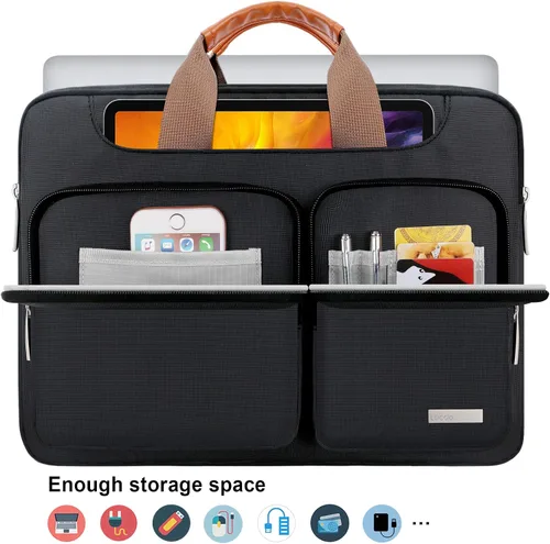 Vista 5 de Lacdo Funda protectora 360º para laptop con correa para el hombro