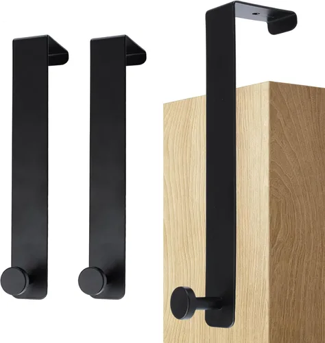Vista 12 de Over Cabinet Door Hooks, 8Pcs Plastic Over Door Single Hooks Multi-Purpose Over The Cupboard Drawer Hooks Space-Saving Hanger Extender Clips Hooks