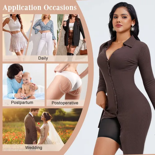 Vista 6 de REYEOGO Pantalones moldeadores para mujer, cintura alta, control de abdomen, moldeador de cuerpo, faja moldeadora de cintura, pantalones cortos más