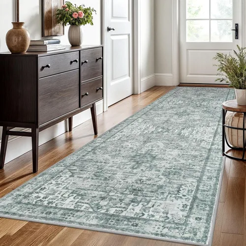Vista 27 de SIILOOM Alfombra lavable de 2 x 3 pies, alfombra suave color taupe ceniza para entrada, tapete antideslizante para puerta de interior, tapete