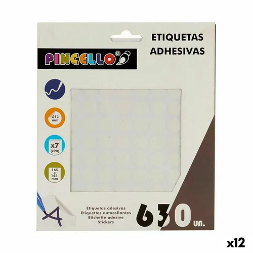 Vista 2 de Etiquetas adhesivas Pincello Blanco Ø 13 mm 17 x 4 x 19 cm (12 Unidades)