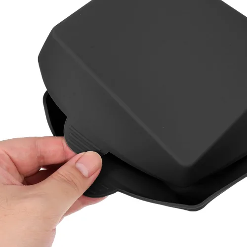 Vista 9 de UPKOCH Bandeja de silicona negra para hornear, divisores de sartén para horno, asas resistentes a prueba de calor, bandeja antiadherente, juego