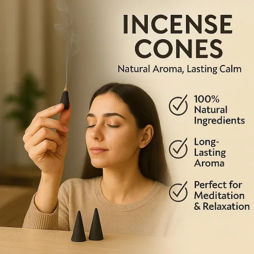 Vista 2 de Yajna Citronela 100% natural - Conos de incienso hechos a mano, sumergidos a mano, orgánicos, sin productos químicos para purificación, relajación