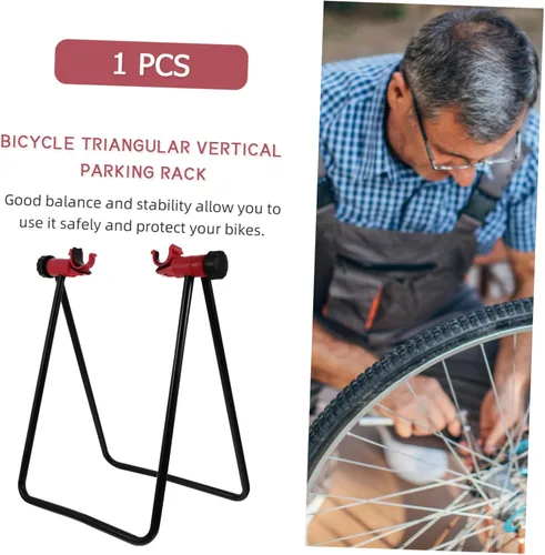 Vista 5 de INOOMP Práctico soporte de bicicleta de material de hierro refuerzo espesado para bicicletas Rack Garage