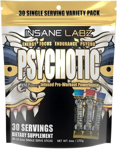 Vista 11 de Insane Labz Psychotic Gold, polvo de preentrenamiento altamente estimulante, concentración y energía de extrema duración, bombeo muscular
