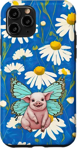 Vista 29 de Adorable Pig Piglet with Butterfly Wings Daisy Flower Sweet Case for iPhone 17