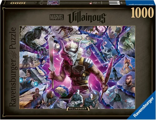 Vista 2 de Ravensburger Marvel Villainous: Killmonger - Rompecabezas de 1000 piezas para adultos, 16906, cada pieza es única, la tecnología Softclick significa