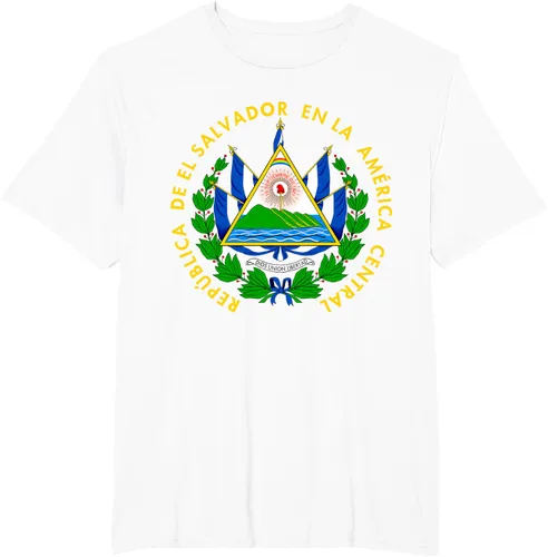 Vista 15 de Camiseta con diseño de emblema de la bandera de El Salvador