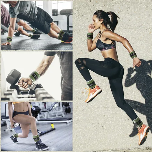 Vista 8 de Sportneer Pesas de tobillo para muñeca, par de pesas de 1/2/4/6/10 libras para hombres, mujeres, niños, entrenamiento de fuerza, juego de pesas