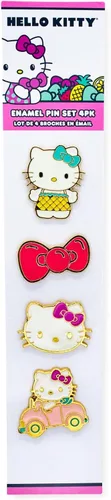 Vista 2 de Hello Kitty Fruit - Juego de 4 pines esmaltados, Metal, Sin gemas.