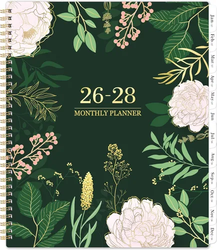 Vista 10 de Agenda mensual 2026 - Agenda/Calendario 2026, enero 2026 - diciembre 2026, 22.86 cm x 27.94 cm, Pestañas de meses, bolsillos dobles, encuadernación