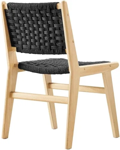Vista 7 de Modway Saoirse - Sillón decorativo de madera de imitación en color negro natural