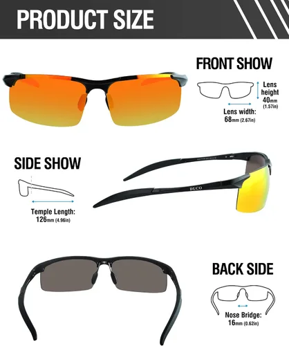 Vista 2 de Duco - Gafas de sol deportivas polarizadas para hombre con protección UV 8177s