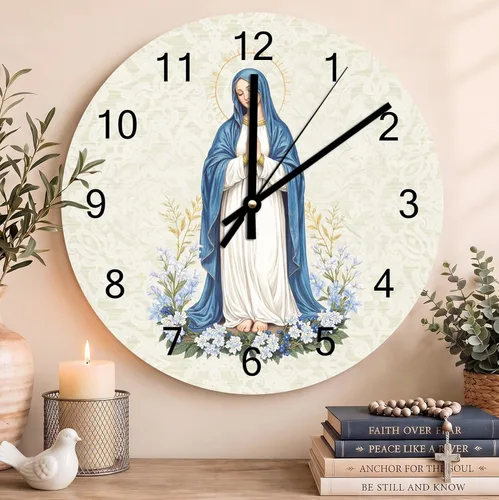 Vista 76 de Reloj de pared con versículo bíblico, con cita religiosa, reloj de madera, texto inspirador cristiano, reloj de madera rústico personalizado