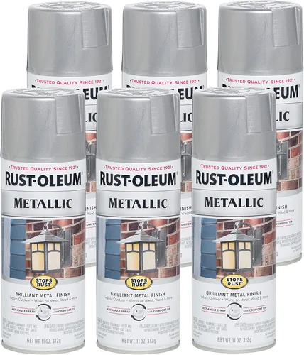 Vista 32 de Rust-Oleum 7274830 Pintura en aerosol metálica que detiene la oxidación, 11 oz, latón antiguo