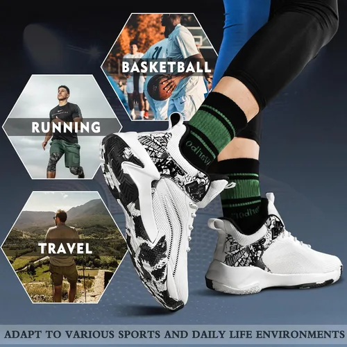 Vista 6 de CJSPORX - Tenis de baloncesto para hombre, transpirables, antideslizantes, para correr
