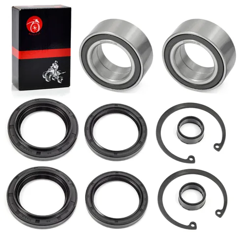 Vista 2 de Rodamientos y sellos de rueda delantera con clip de seguridad compatible con Honda Rancher 350 TRX350 FE/FM Rancher 400 TRX400 FGA/FA Rancher 420