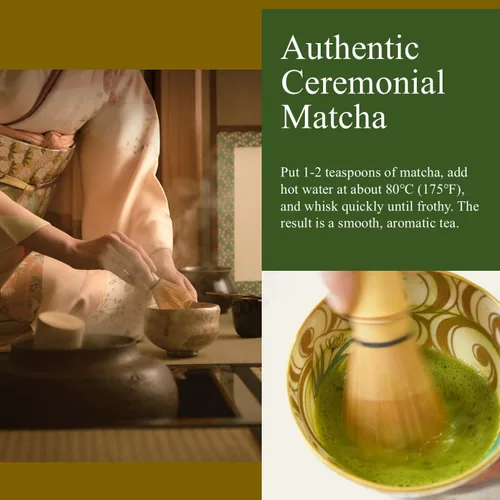 Vista 6 de JEAU CHAU Uji Matcha Polvo de Kyoto Japón – Grado Ceremonial 3.5 oz (100 g) – Polvo de té verde japonés premium para café con leche, hornear y té