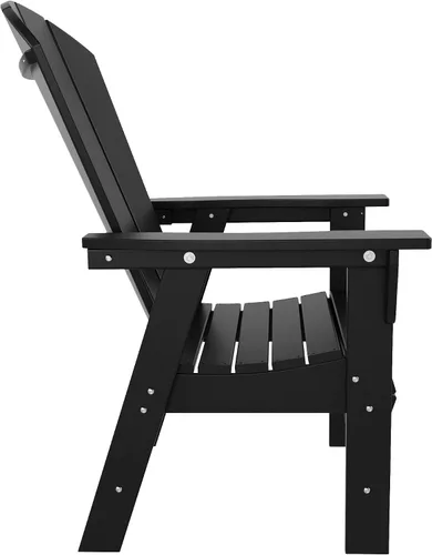 Vista 5 de HDPE Laguna Adirondack - Silla de comedor casual para patio, color negro