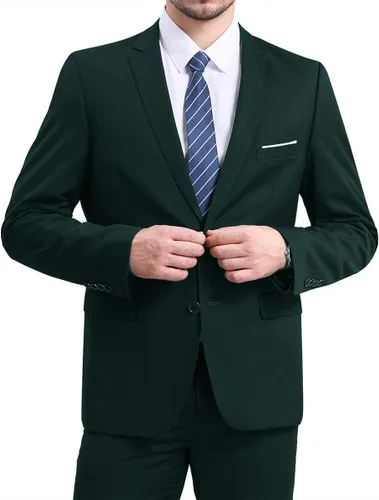 Vista 3 de Chaqueta de traje casual con solapa con muescas y dos botones para hombre
