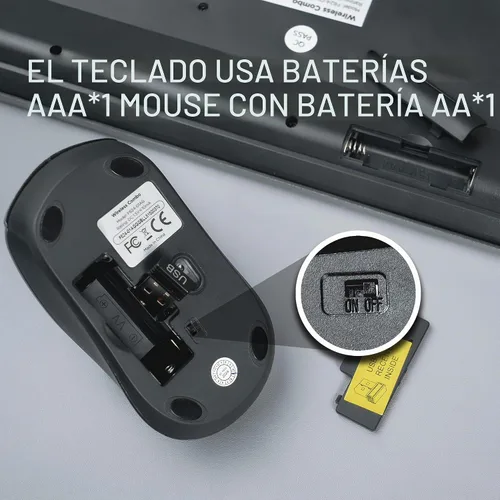 Vista 5 de Links9+ Teclado y mouse inalámbricos, diseño silencioso de perfil bajo (negro verde)