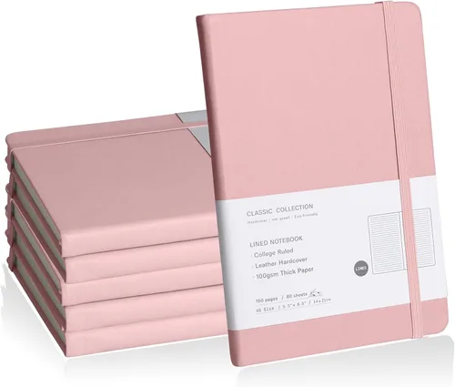Vista 11 de Cuaderno rayado con tapa dura para hombres y mujeres – Cuadernos para escribir, trabajo, escuela, hogar y notas diarias, 160 páginas – Tamaño A5