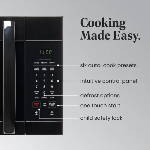 Vista 3 de Farberware - Horno microondas de 1.7 pies cúbicos para sobre la estufa – 1000 vatios de potencia, configuraciones de cocción automática