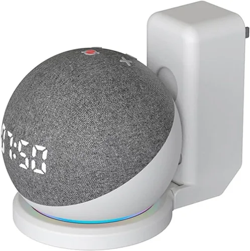Vista 11 de Soporte de montaje en pared para Amazon Echo Dot 1/2/3/4/4/5th, cable de almacenamiento, accesorios para altavoces