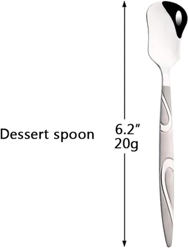 Vista 3 de JASHII Paquete de 6 mini cucharaditas de acero inoxidable para café, azúcar, postre, pastel, helado, sopa de capuchino, antepasto de 6.2 pulgadas