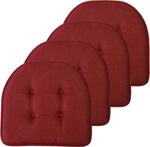 Vista 57 de Sweet Home Collection - Cojín de asiento de espuma viscoelástica y respaldo de caucho antideslizante con capitoné para silla, cojín en U, 17x16 Gris