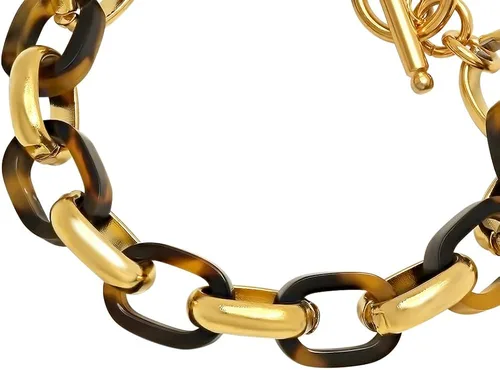 Vista 3 de Steeltime Collar con colgante de acero inoxidable chapado en oro de 18 quilates