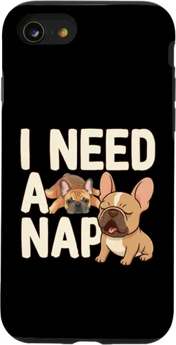 Vista 18 de I Need a Nap Funny French Bulldog Mom Life Tired Parent Case for iPhone 16