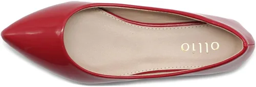 Vista 6 de Ollio Zapato de ballet básico para mujer con punta puntiaguda y esmalte plano