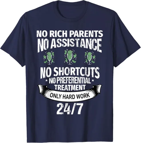 Vista 10 de Camiseta No Rich Parents Just Only Hard Work, Negro -, Pequeña