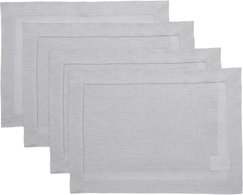 Vista 28 de Solino Home Juego de 4 manteles individuales cuadrados de 14 x 14 pulgadas, lino 100 % puro, de 14 x 14 pulgadas, dobladillo clásico, lavables a