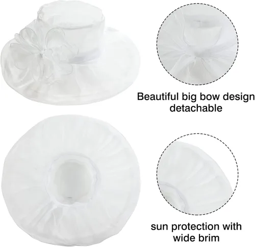 Vista 4 de Lawie Sombrero de fiesta de té para mujer y niña, sombrero de iglesia, funerario, cóctel, Pascua, organza británica, velo, sombrero de vestir