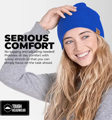 Vista 17 de Tough Headwear Daily Knit Beanie – Gorros para hombre – Sombreros de invierno para hombres y mujeres – Sombreros de punto cálidos para clima frío